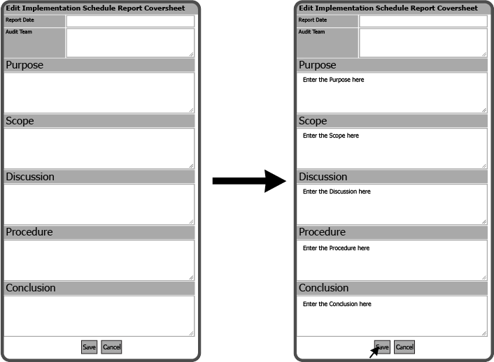 Edit Implementation Schedule Coversheet